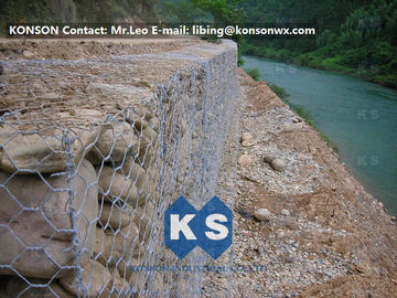 Mur de soutènement hexagonal galvanisé monolithique de Gabions de maillage de soudure de fil de fer
