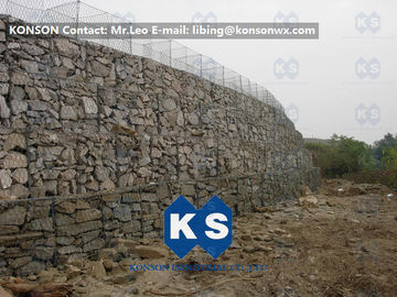 Mur de soutènement galvanisé à chaud hexagonal tordu de Gabion, matelas tissé enduit en plastique de Gabion