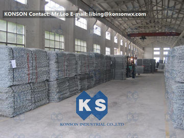 Le PVC a enduit le panier de Gabion rempli de pierre, boîte de Gabion galvanisée par électro